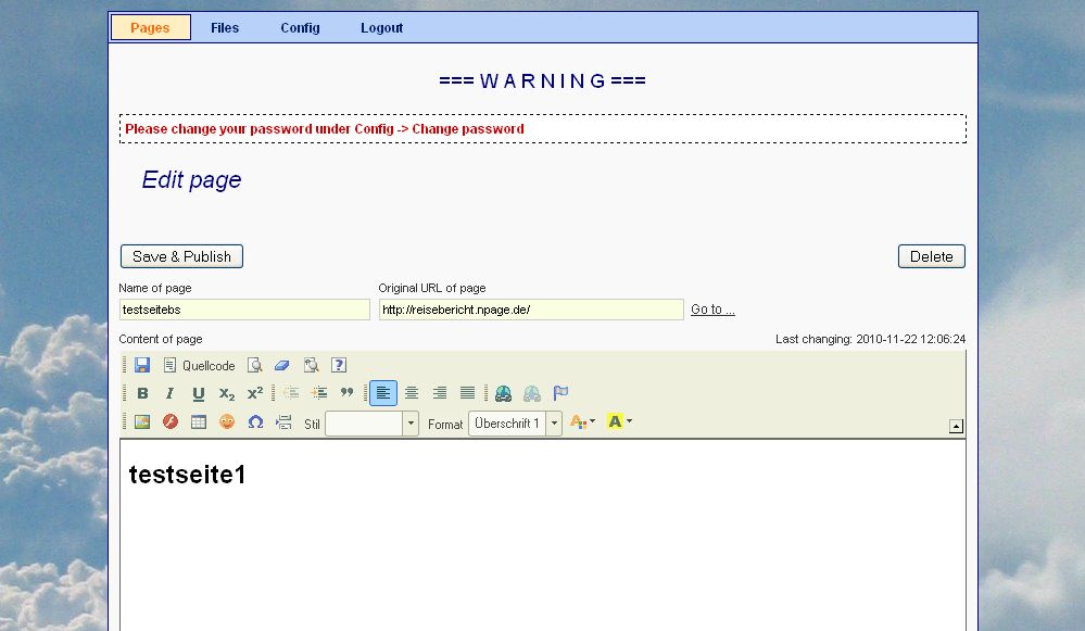Screenshot DynPage Screeshot DynPage